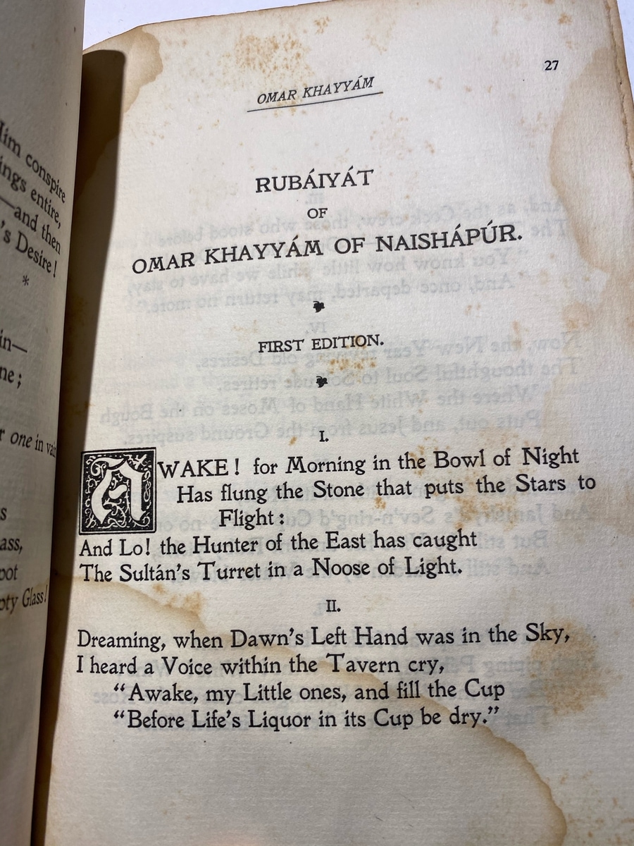 First edition title and initial quatrains