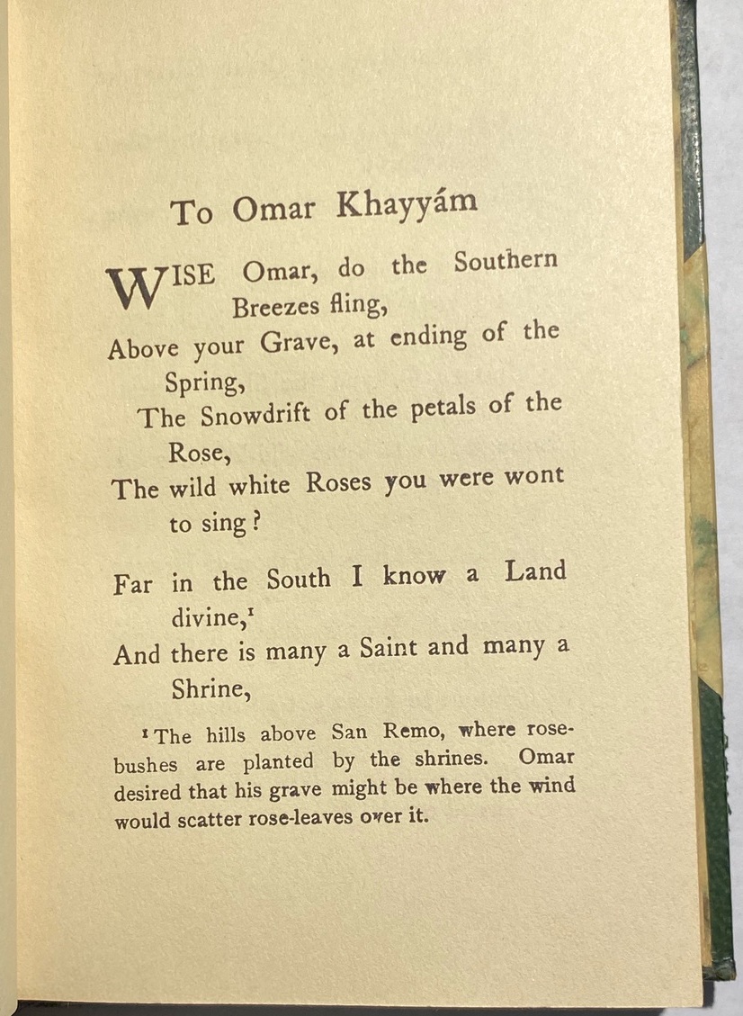 To Omar Khayyam, by Andrew Lang