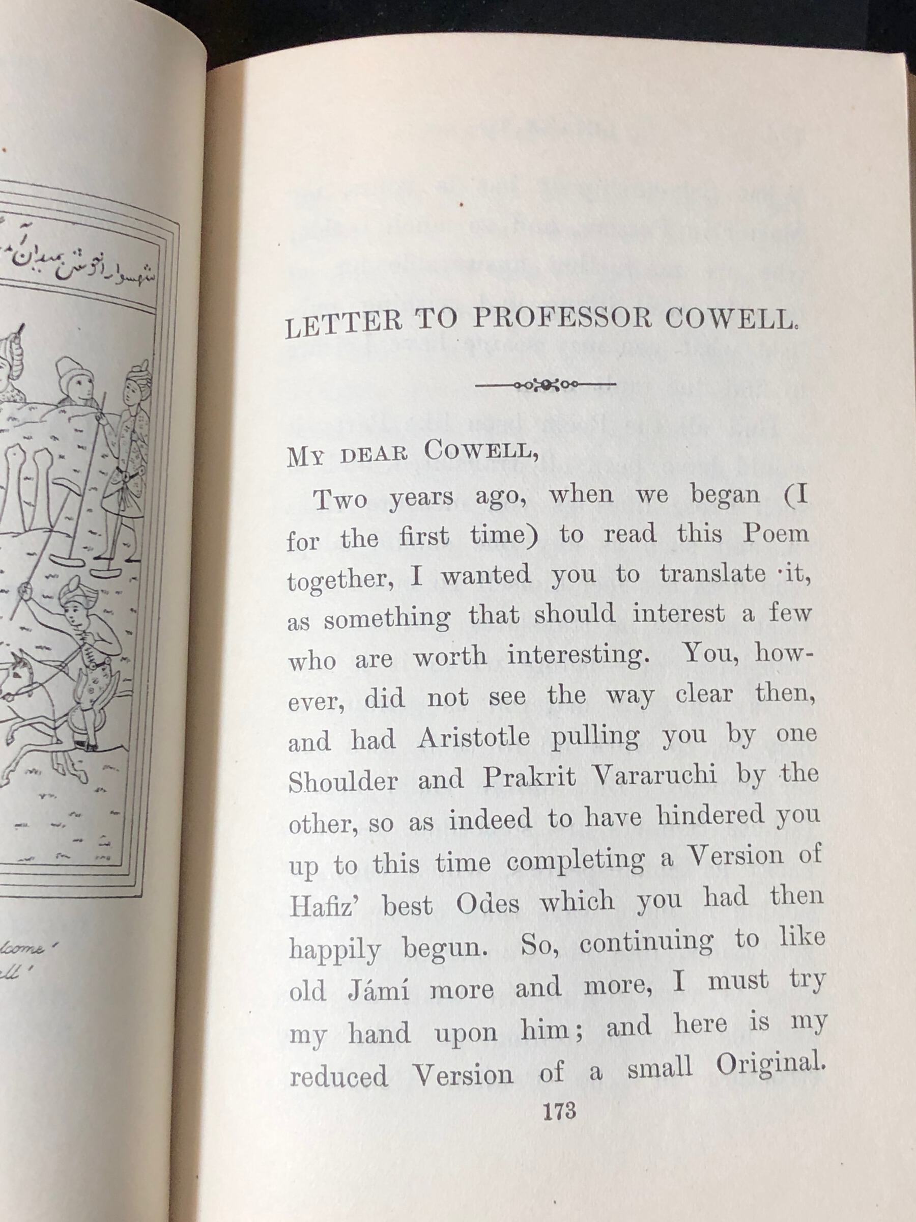 Letter to Professor Cowell