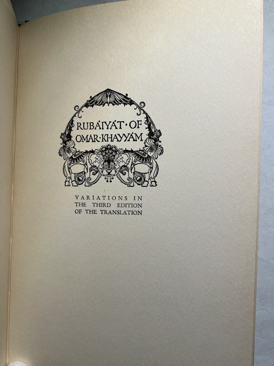 Variations in the third edition of the translation title page
