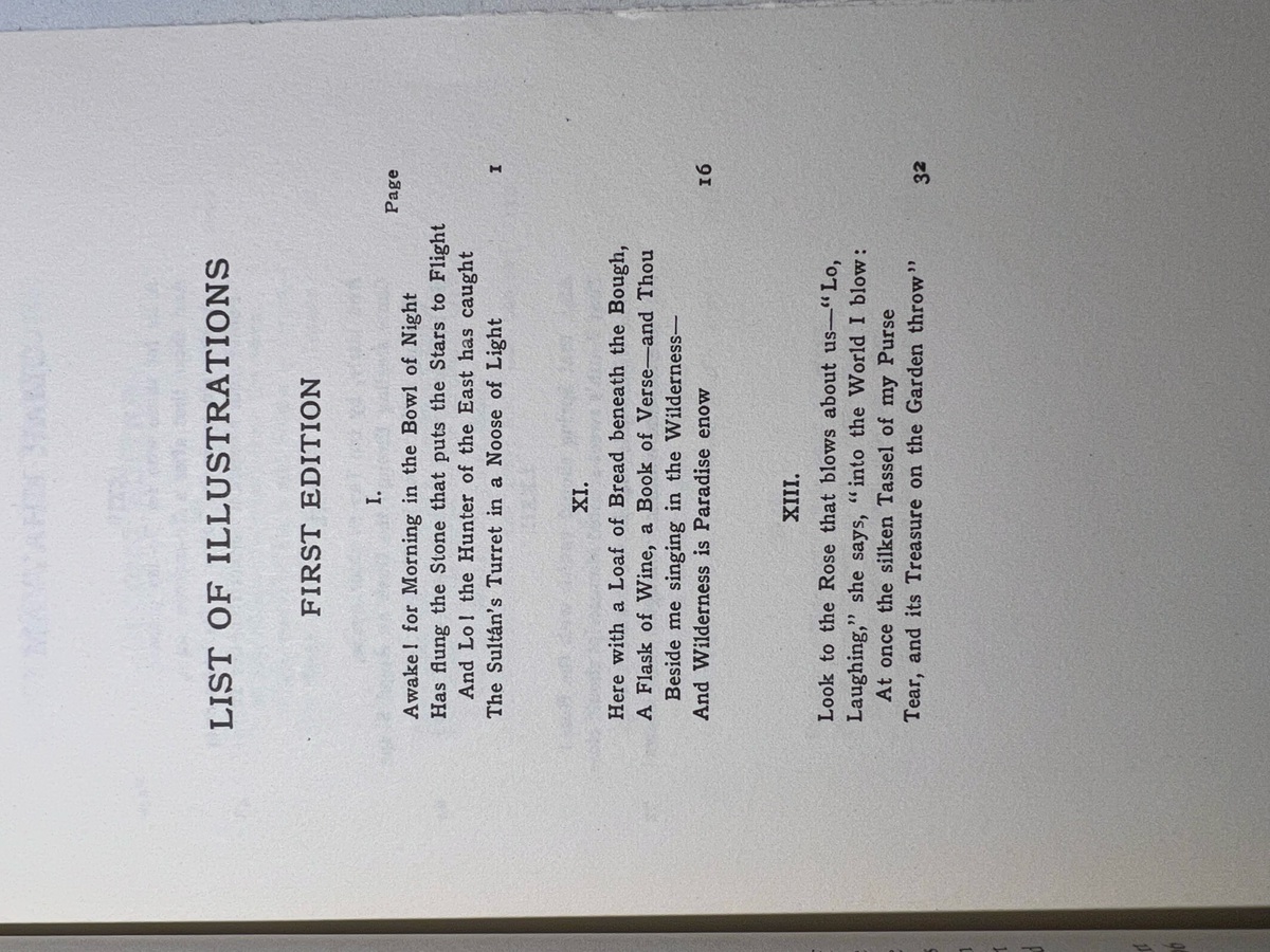 List of Illustrations, First Edition, pg 1